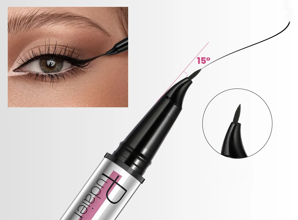 Eye-liner feutre noir pointe 15° précision, tenue 24H sans transfert